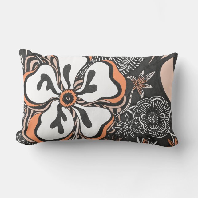 Coussin Rectangle Carreau personnalisable floral de la couleur | de (Recto)