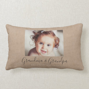 Coussin Rectangle Carreau personnalisé de photo de toile de jute