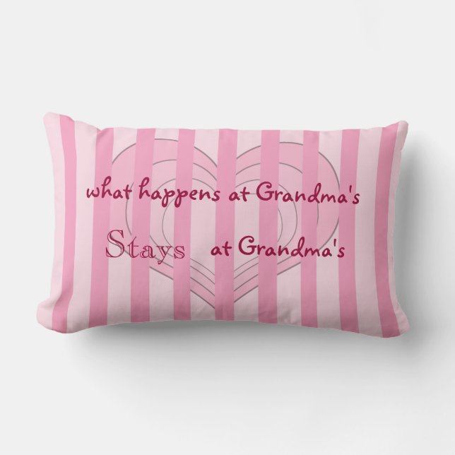 Coussin Rectangle Carreau rose de grand-maman de coeurs (Recto)