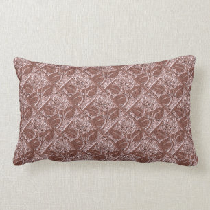 Coussin Rectangle Carreau Rose-Lombaire en métal Roses-14-Dusty