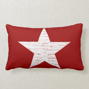 Coussin Rectangle Carreau rouge et blanc patriotique d'étoile