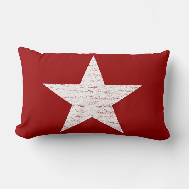 Coussin Rectangle Carreau rouge et blanc patriotique d'étoile (Recto)