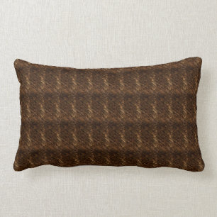 Coussin Rectangle Carreau texturisé Brown de Lumbar de coton