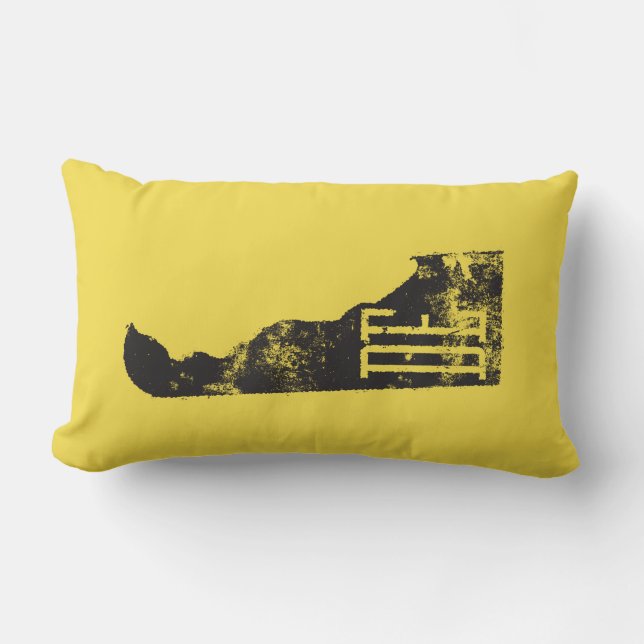 Coussin Rectangle Carreau utilisé par carte de l'état De du Delaware (Recto)