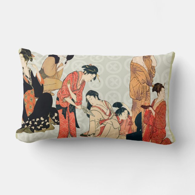 Coussin Rectangle Carreaux japonais de conception d'art (Recto)