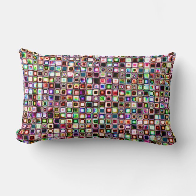 Coussin Rectangle Carrelage Mosaïque Funky Motif Aux Tons Bijoux (Recto)