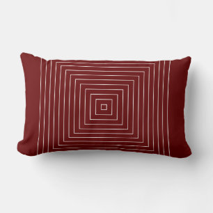 Coussin Rectangle Carrés blancs rouges