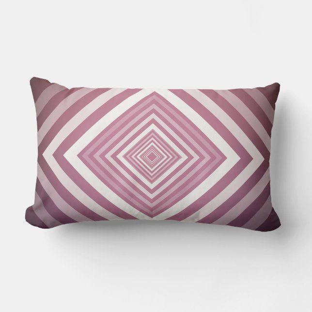 Coussin Rectangle Carrés de dégradé rose et blanc moderne (Recto)