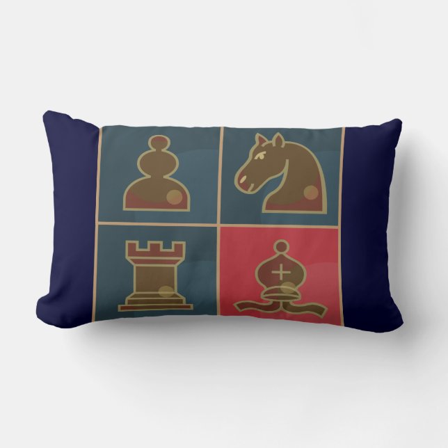 Coussin Rectangle Carrés d'échecs (Recto)