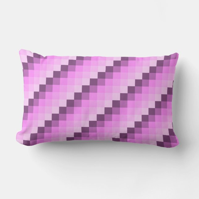 Coussin Rectangle Carrés roses et violets (Recto)