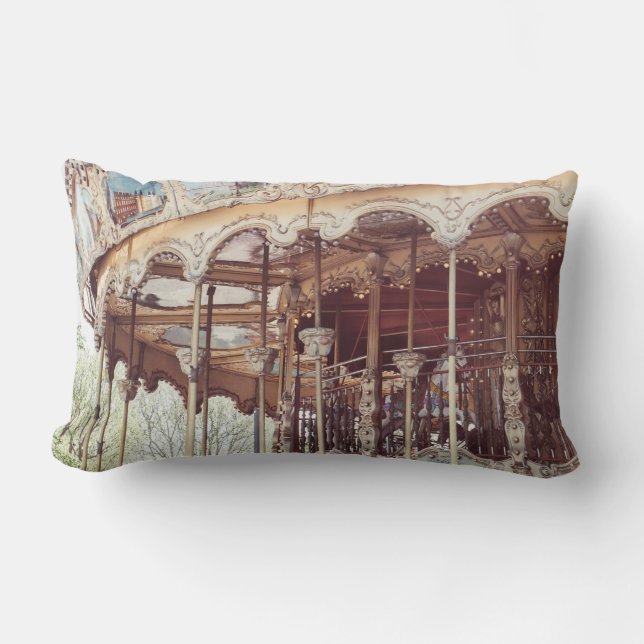 Coussin Rectangle Carrousel rose à Paris, France, Trocadero (Recto)