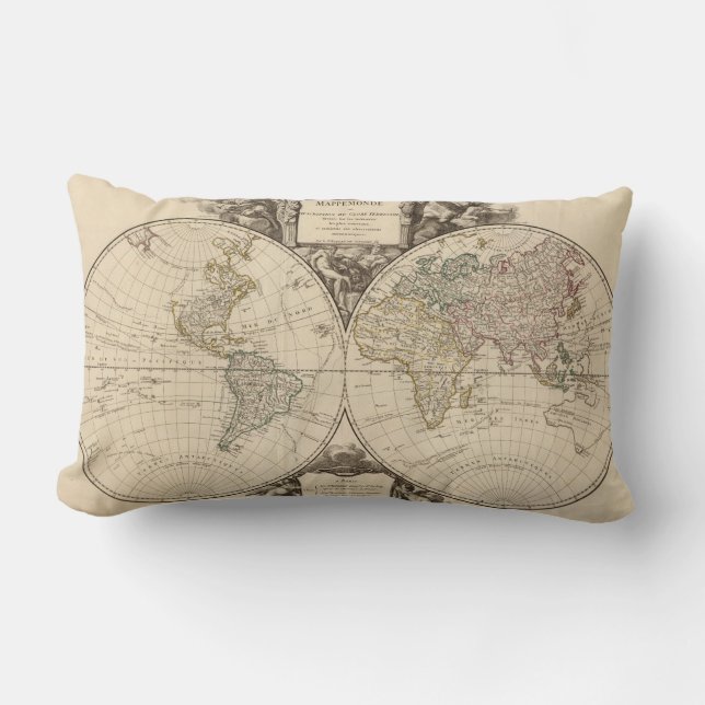 Coussin Rectangle Carte 9 du monde (Recto)