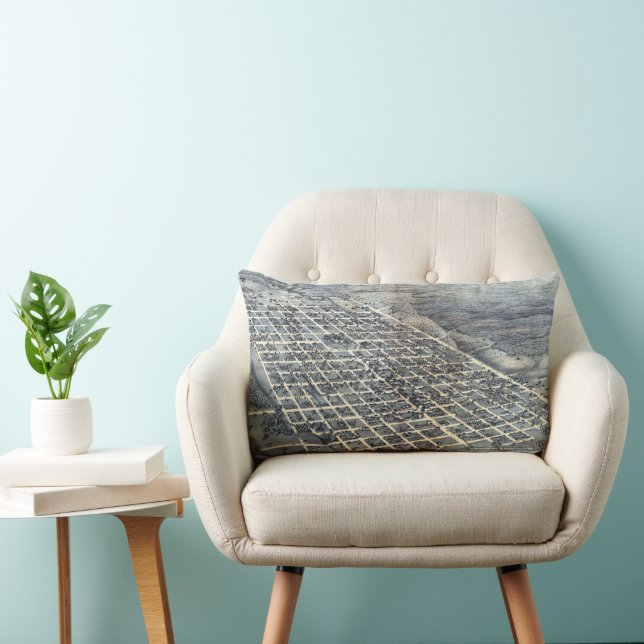 Coussin Rectangle Carte antique aérienne de la ville d'Austin, Texas (Chaise)
