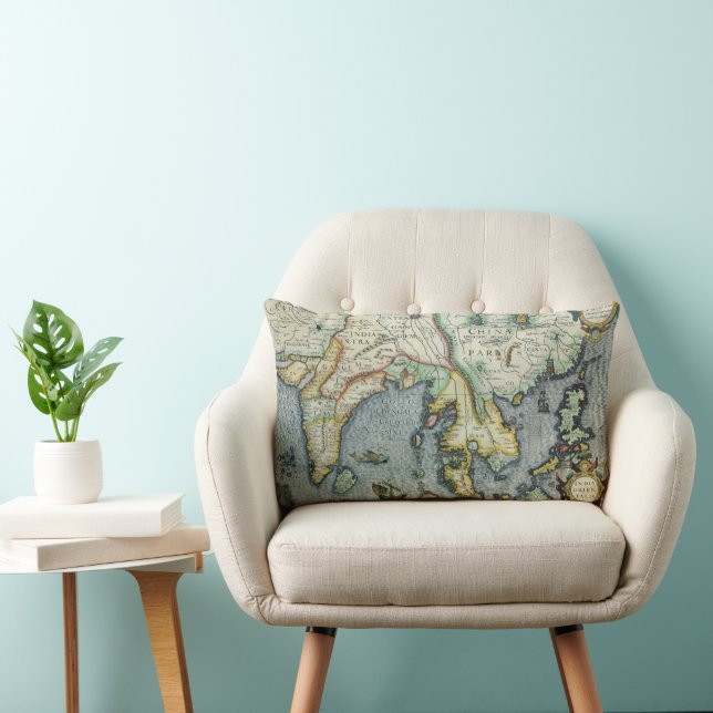 Coussin Rectangle Carte antique de l'Asie du Sud-Est par Mercator /  (Chaise)