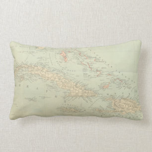 Coussin Rectangle Carte antique des îles de Bahama