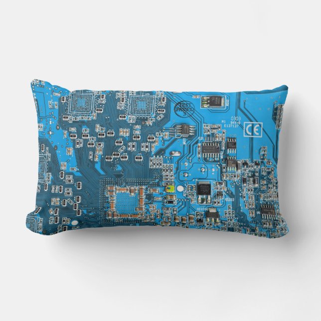 Coussin Rectangle Carte circuit bleu circuit imprimé à circuit impri (Recto)