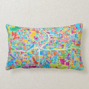 Coussin Rectangle Carte colorée d'Atlanta