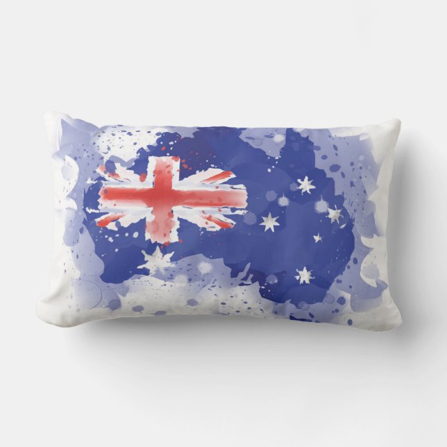 Coussin Rectangle Carte d'aquarelle de l'Australie (Recto)