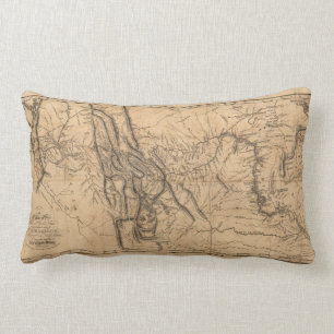 Coussin Rectangle Carte de Lewis et de Clark à travers l'Amérique