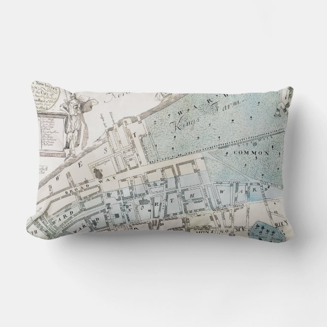 Coussin Rectangle Carte de New York City, 1728 (Recto)