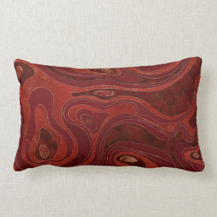 Coussin Rectangle Carte du marbre - Profonds rouges et or