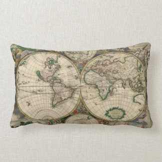 Coussin Rectangle Carte du monde à partir de 1689
