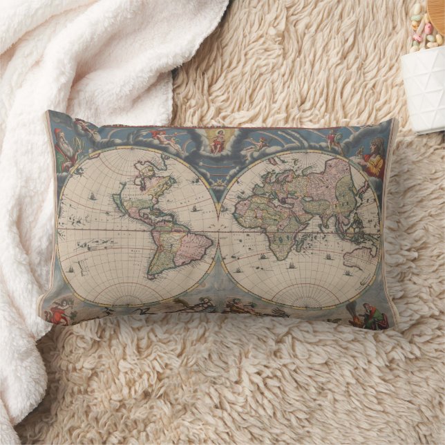 Coussin Rectangle Carte du monde antique : Art de la cartographie hi (Couverture)