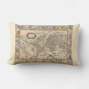Coussin Rectangle Carte du monde historique (médiéval) (par Willem B