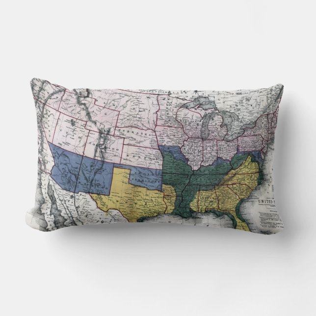 COUSSIN RECTANGLE CARTE : GUERRE CIVILE, 1864 (Recto)