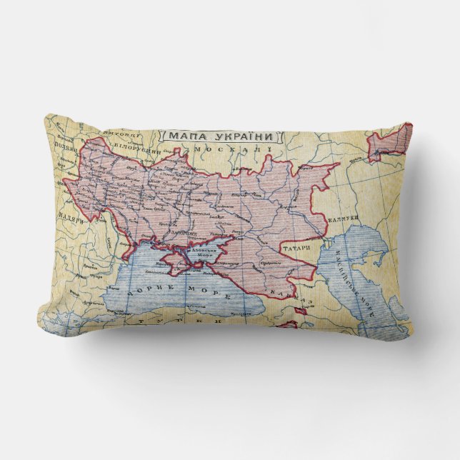 Coussin Rectangle CARTE : L'UKRAINE, c1906 (Recto)