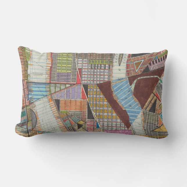 Coussin Rectangle Carte moderne de New York II (Recto)