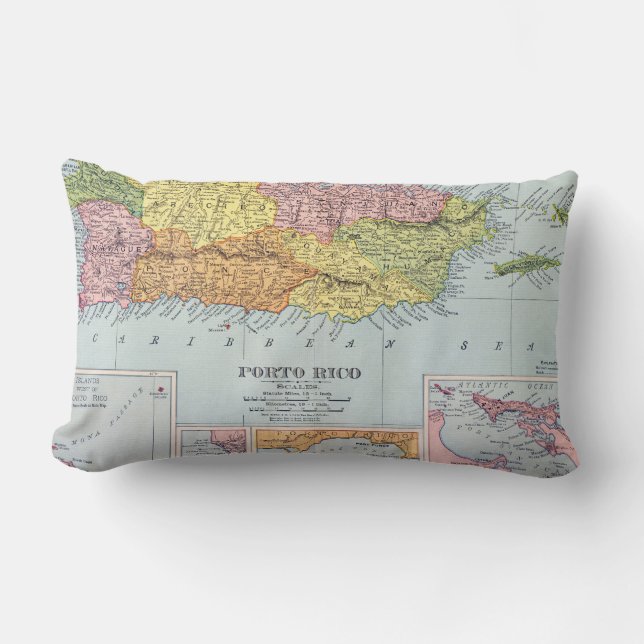 COUSSIN RECTANGLE CARTE : PORTO RICO, 1900 (Recto)