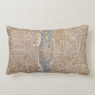 Coussin Rectangle Carte vintage de Paris (1550)