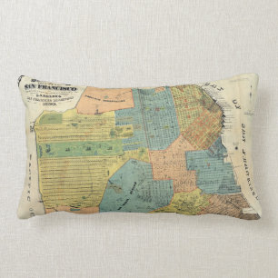 Coussin Rectangle Carte vintage de San Francisco (1890)