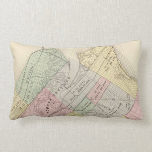 Coussin Rectangle Carte vintage d'Oakland la Californie (1878)