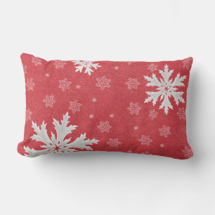 Coussin Rectangle Cartes de Noël avec flocons de neige la veille de