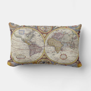 Coussin Rectangle Cartes du monde Vintage