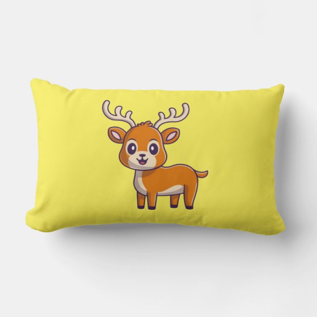 Coussin Rectangle Cartoon de cerf de bébé mignon-23501 (Recto)