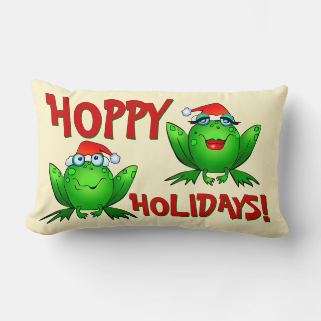 Coussin Rectangle Cartoon Grenouilles Vertes Lettres Rouges Vacances (Recto)