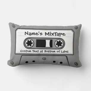 Coussin Rectangle Cassette audio Grey