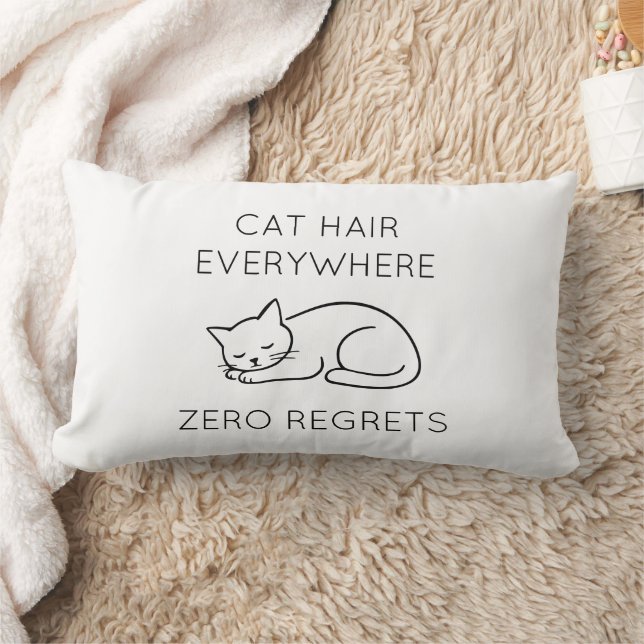 Coussin Rectangle Cat hair everywhere zero regrets (Couverture)