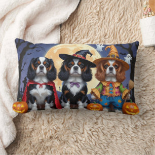 Coussin Rectangle Cavalier King Charles Spaniel Citrouille Halloween