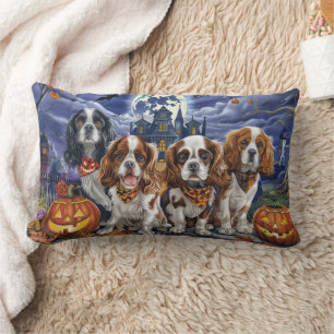 Coussin Rectangle Cavalier King Charles Spaniel Halloween Épouvante
