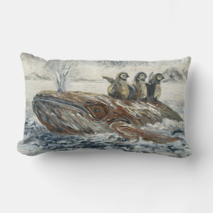 Coussin Rectangle Cavaliers des baleines Baleine fantaisiste et océa