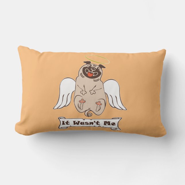 Coussin Rectangle Ce n'était pas moi ange carlin drôle de citation (Recto)