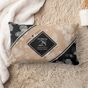 Coussin Rectangle Célébration élégante du 28e anniversaire de mariag