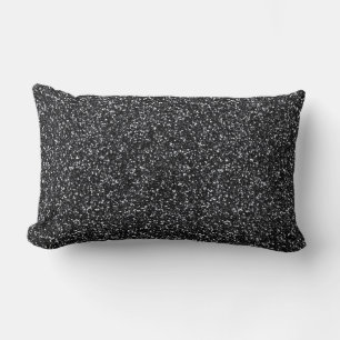 Coussin Rectangle Cendre Noir Pailleté
