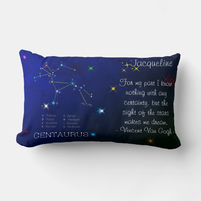 Coussin Rectangle Centaurus de constellation de l'hémisphère Sud (Recto)