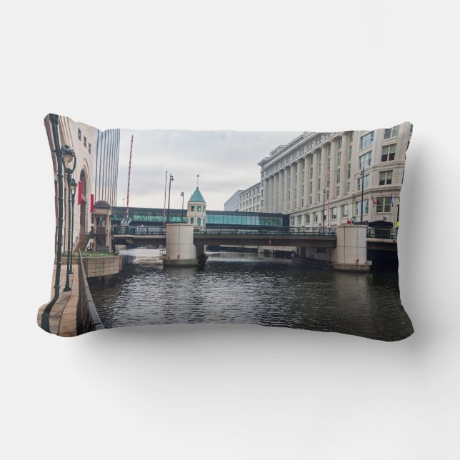 Coussin Rectangle centre-ville de milwaukee riverfront et architectu (Recto)