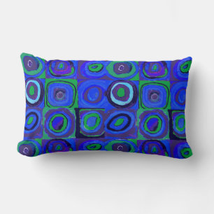 Coussin Rectangle Cercle Carré Kandinsky Farbstudie Blue Quadrate